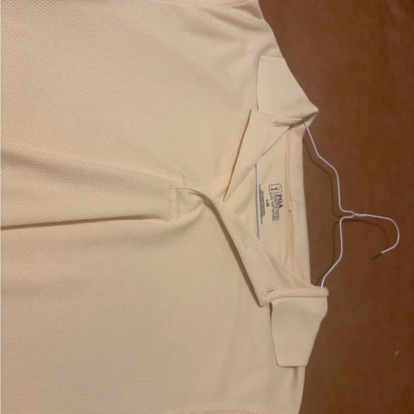 PGA Tour Polo Shirt Men's LG Yellow Pro Series Golf Polyester Athleisure - Picture 7 of 13